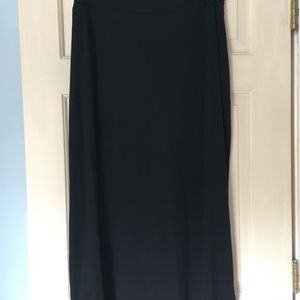 Full length black t-shirt material skirt